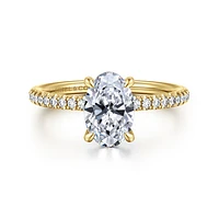 Gabriel & Co 9x6 Engagement Ring 14K Yellow Gold Classic ER15525O6Y44JJ