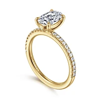 Gabriel & Co 9x6 Engagement Ring 14K Yellow Gold Classic ER15525O6Y44JJ