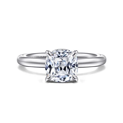 Gabriel & Co 7X7 Engagement Ring 14K White Gold Classic ER15619C8W4JJJ
