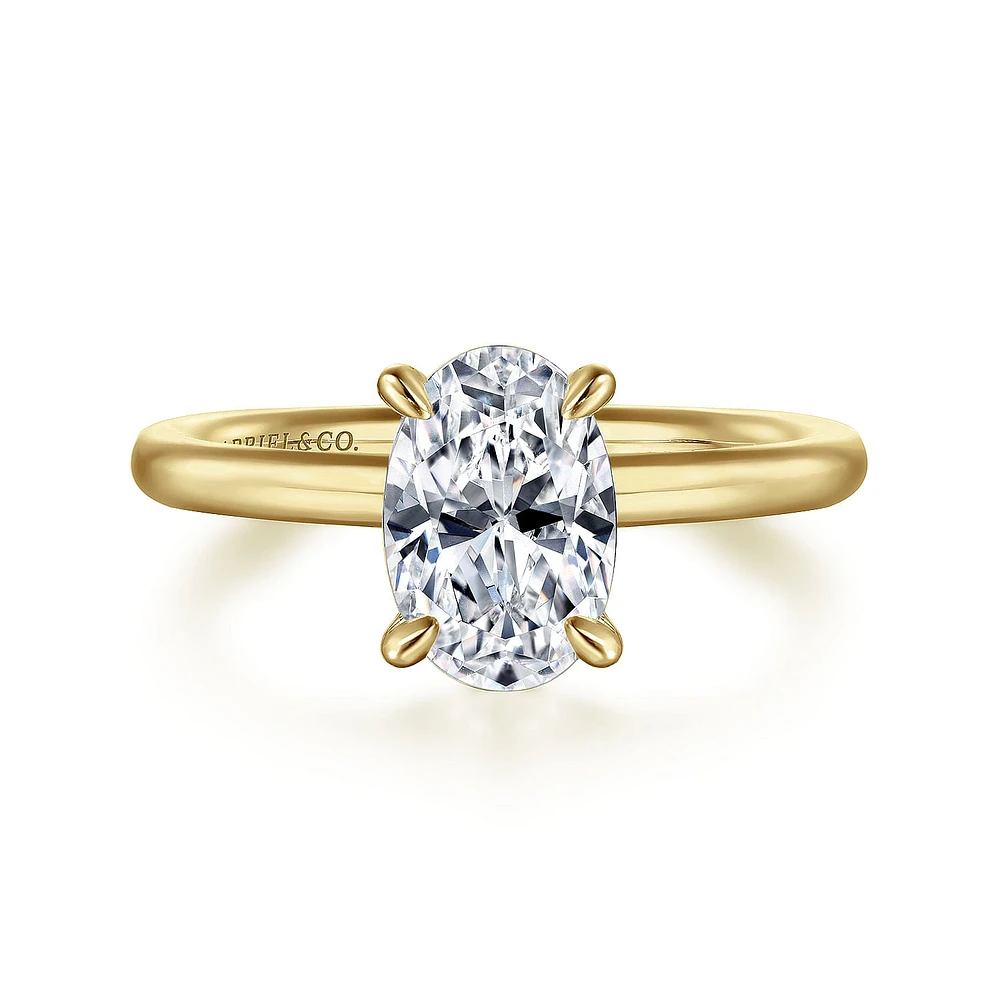 Gabriel & Co 9x6 Engagement Ring 14K Yellow Gold Classic ER15619O6Y4JJJ