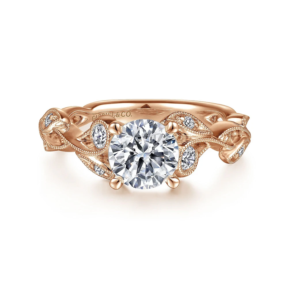 Gabriel & Co 6.5 Engagement Ring 14K Rose Gold Floral Nouveau ER15626R4K44JJ