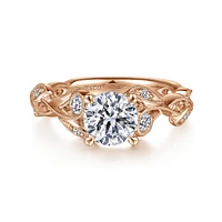 Gabriel & Co 6.5 Engagement Ring 14K Rose Gold Floral Nouveau ER15626R4K44JJ