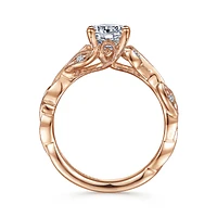 Gabriel & Co 6.5 Engagement Ring 14K Rose Gold Floral Nouveau ER15626R4K44JJ