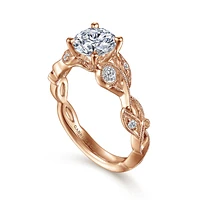 Gabriel & Co 6.5 Engagement Ring 14K Rose Gold Floral Nouveau ER15626R4K44JJ