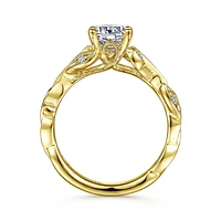 Gabriel & Co 6.5 Engagement Ring 14K Yellow Gold Floral Nouveau ER15626R4Y44JJ