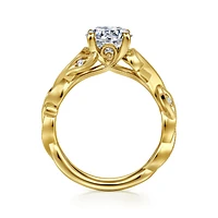Gabriel & Co 7.4 Engagement Ring 14K Yellow Gold Floral Nouveau ER15626R6Y44JJ