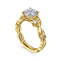 Gabriel & Co 7.4 Engagement Ring 14K Yellow Gold Floral Nouveau ER15626R6Y44JJ