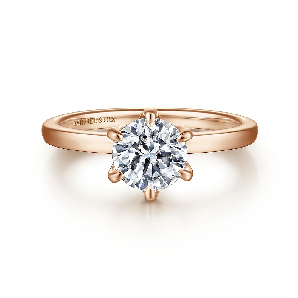 Gabriel & Co 6.5 Engagement Ring 14K Rose Gold Classic ER15702R4K4JJJ