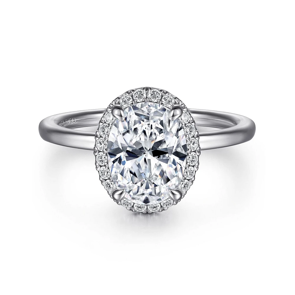 Gabriel & Co 9X7 Engagement Ring 14K White Gold Contemporary ER15722W44JJ