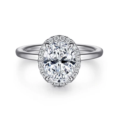 Gabriel & Co 9X7 Engagement Ring 14K White Gold Contemporary ER15722W44JJ