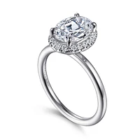 Gabriel & Co 9X7 Engagement Ring 14K White Gold Contemporary ER15722W44JJ