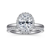 Gabriel & Co 9X7 Engagement Ring 14K White Gold Contemporary ER15722W44JJ
