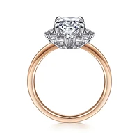 Gabriel & Co 9X7 Engagement Ring 14K Two-Tone Gold Starlight ER15723T44JJ