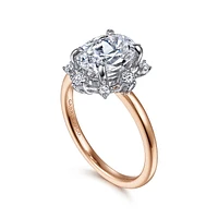 Gabriel & Co 9X7 Engagement Ring 14K Two-Tone Gold Starlight ER15723T44JJ