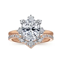 Gabriel & Co 9X7 Engagement Ring 14K Two-Tone Gold Starlight ER15723T44JJ