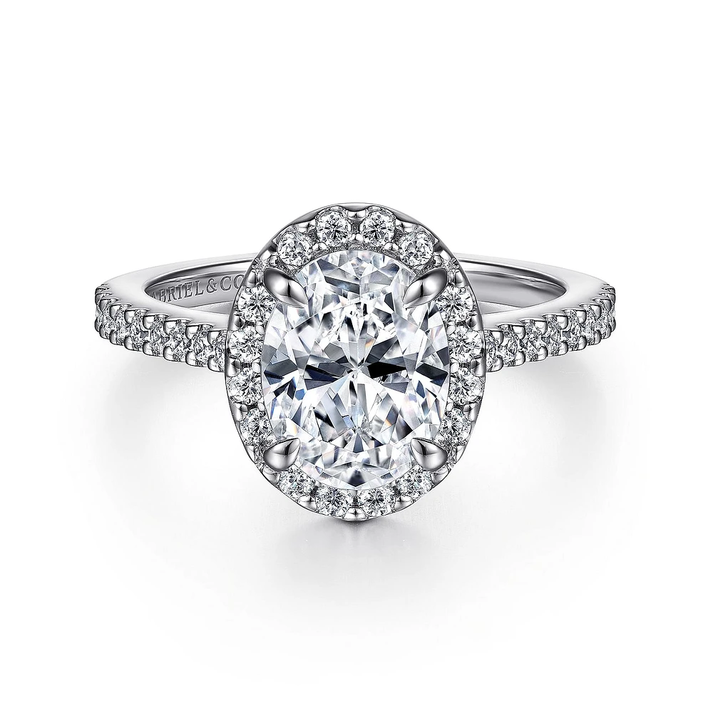 Gabriel & Co 9X7 Engagement Ring 14K White Gold Contemporary ER15724W44JJ