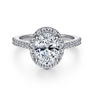 Gabriel & Co 9X7 Engagement Ring 14K White Gold Contemporary ER15724W44JJ