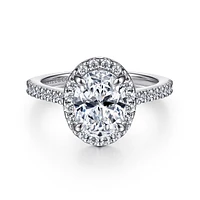 Gabriel & Co 9X7 Engagement Ring 14K White Gold Contemporary ER15724W44JJ