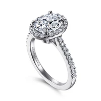 Gabriel & Co 9X7 Engagement Ring 14K White Gold Contemporary ER15724W44JJ