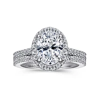 Gabriel & Co 9X7 Engagement Ring 14K White Gold Contemporary ER15724W44JJ