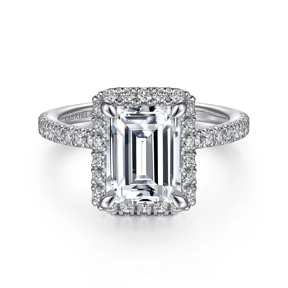 Gabriel & Co 9X7 Engagement Ring 14K White Gold Contemporary ER15725W44JJ