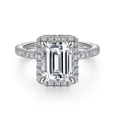 Gabriel & Co 9X7 Engagement Ring 14K White Gold Contemporary ER15725W44JJ