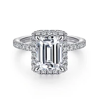 Gabriel & Co 9X7 Engagement Ring 14K White Gold Contemporary ER15725W44JJ