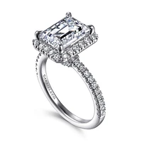 Gabriel & Co 9X7 Engagement Ring 14K White Gold Contemporary ER15725W44JJ