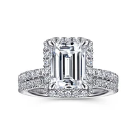 Gabriel & Co 9X7 Engagement Ring 14K White Gold Contemporary ER15725W44JJ