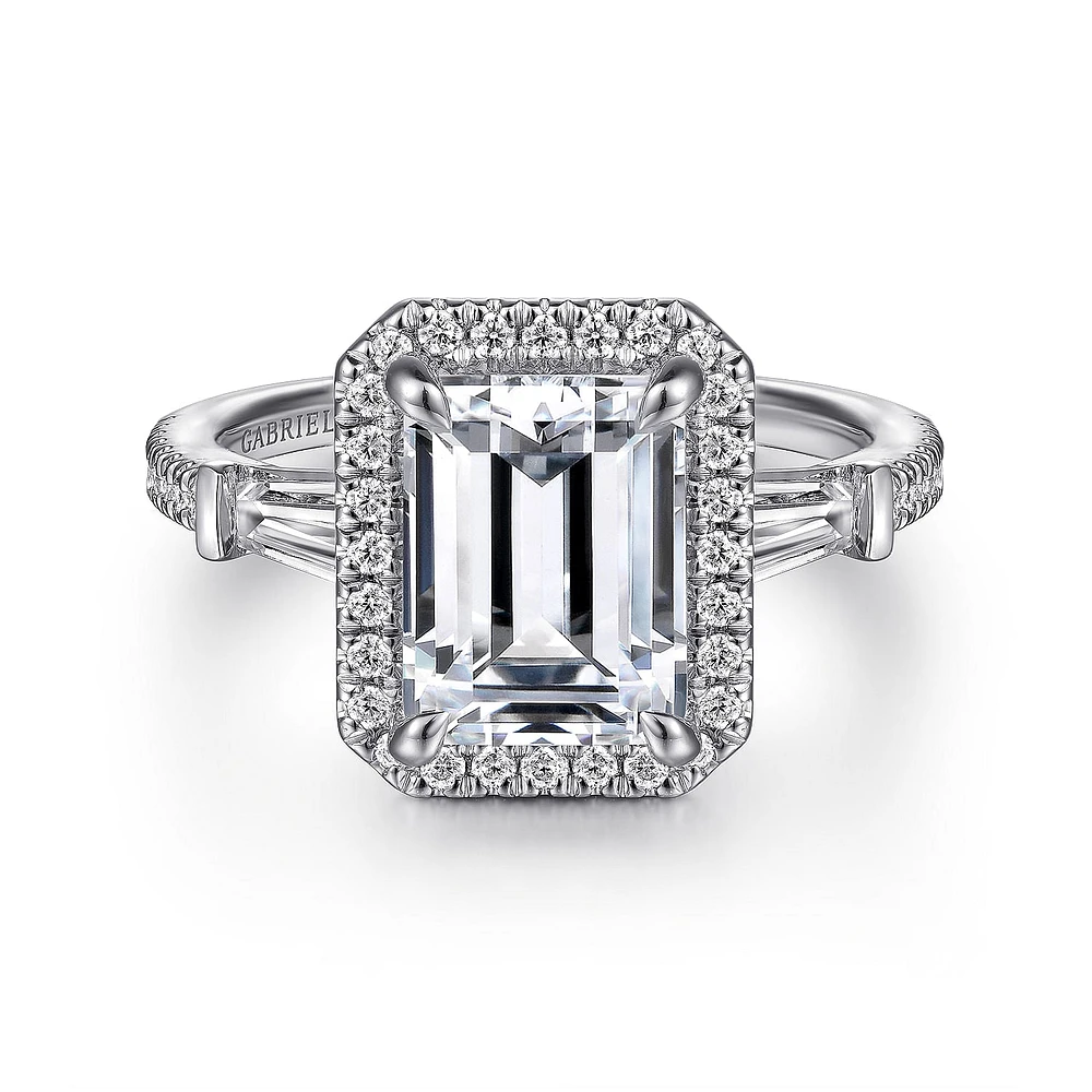 Gabriel & Co 9X7 Engagement Ring 14K White Gold Contemporary ER15726W44JJ