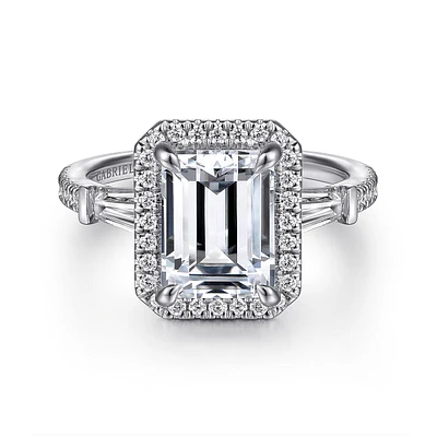 Gabriel & Co 9X7 Engagement Ring 14K White Gold Contemporary ER15726W44JJ