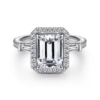 Gabriel & Co 9X7 Engagement Ring 14K White Gold Contemporary ER15726W44JJ