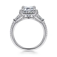 Gabriel & Co 9X7 Engagement Ring 14K White Gold Contemporary ER15726W44JJ