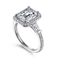 Gabriel & Co 9X7 Engagement Ring 14K White Gold Contemporary ER15726W44JJ