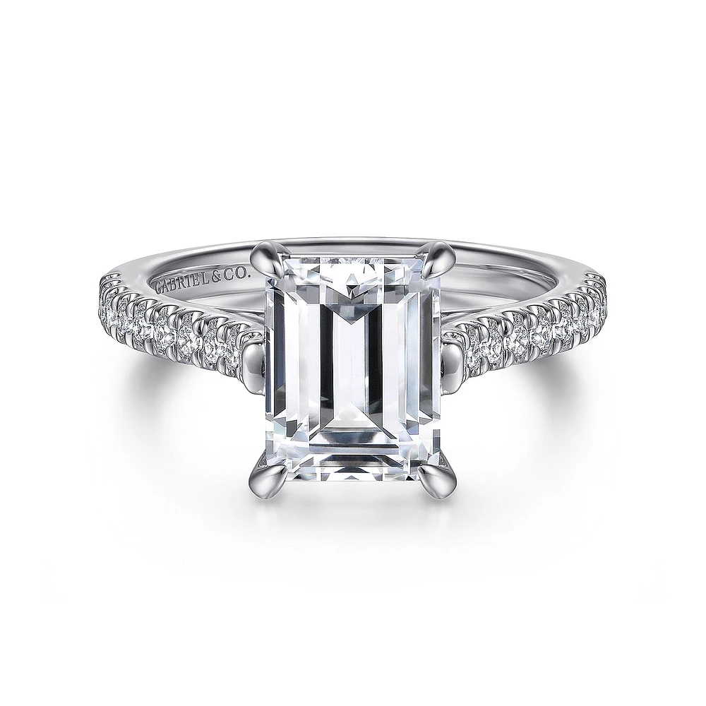 Gabriel & Co 9x7 Engagement Ring 14K White Gold Classic ER15727W44JJ