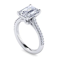 Gabriel & Co 9x7 Engagement Ring 14K White Gold Classic ER15727W44JJ