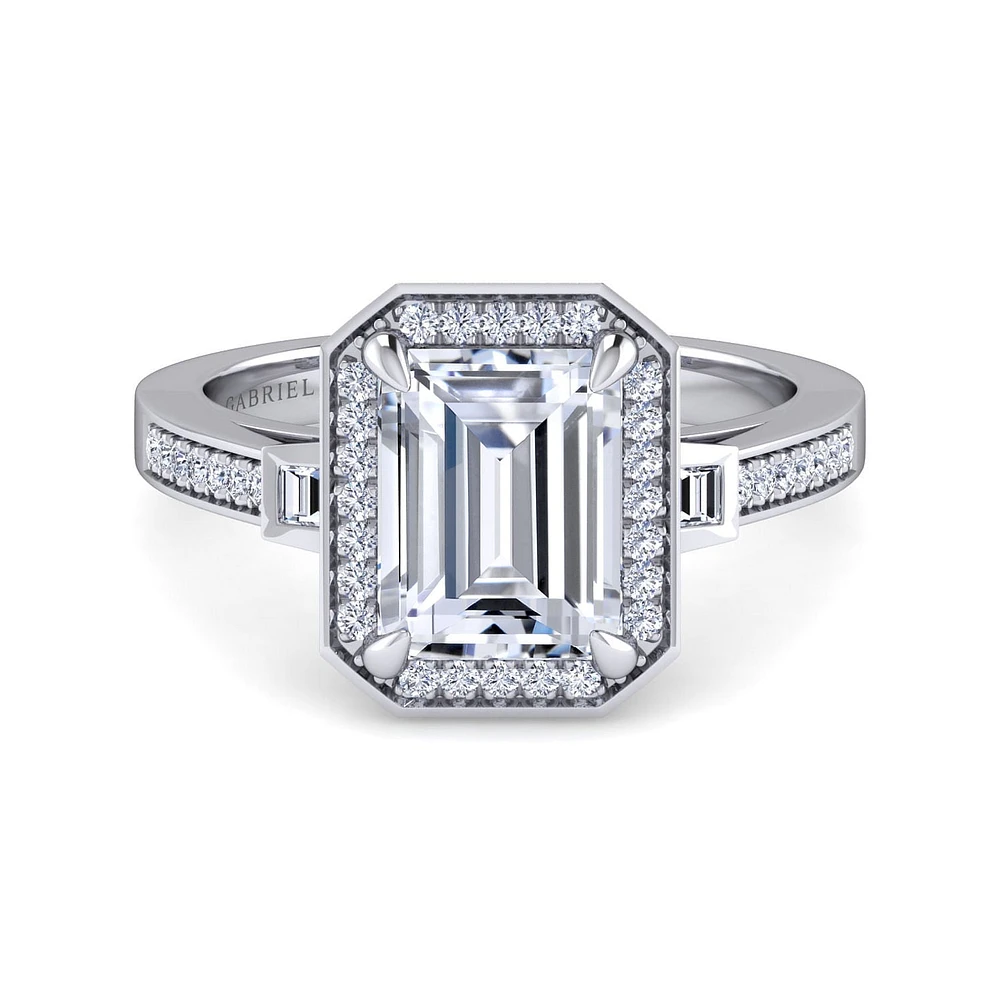 Gabriel & Co 9X7 Engagement Ring 14K White Gold Contemporary ER15728W44JJ
