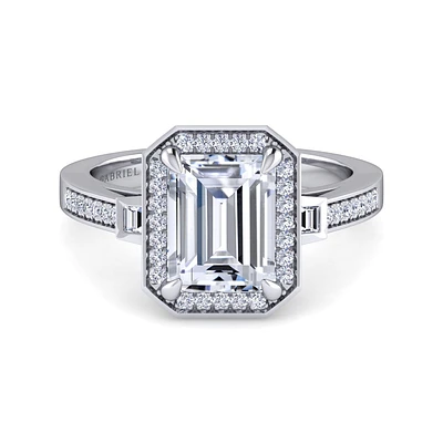 Gabriel & Co 9X7 Engagement Ring 14K White Gold Contemporary ER15728W44JJ