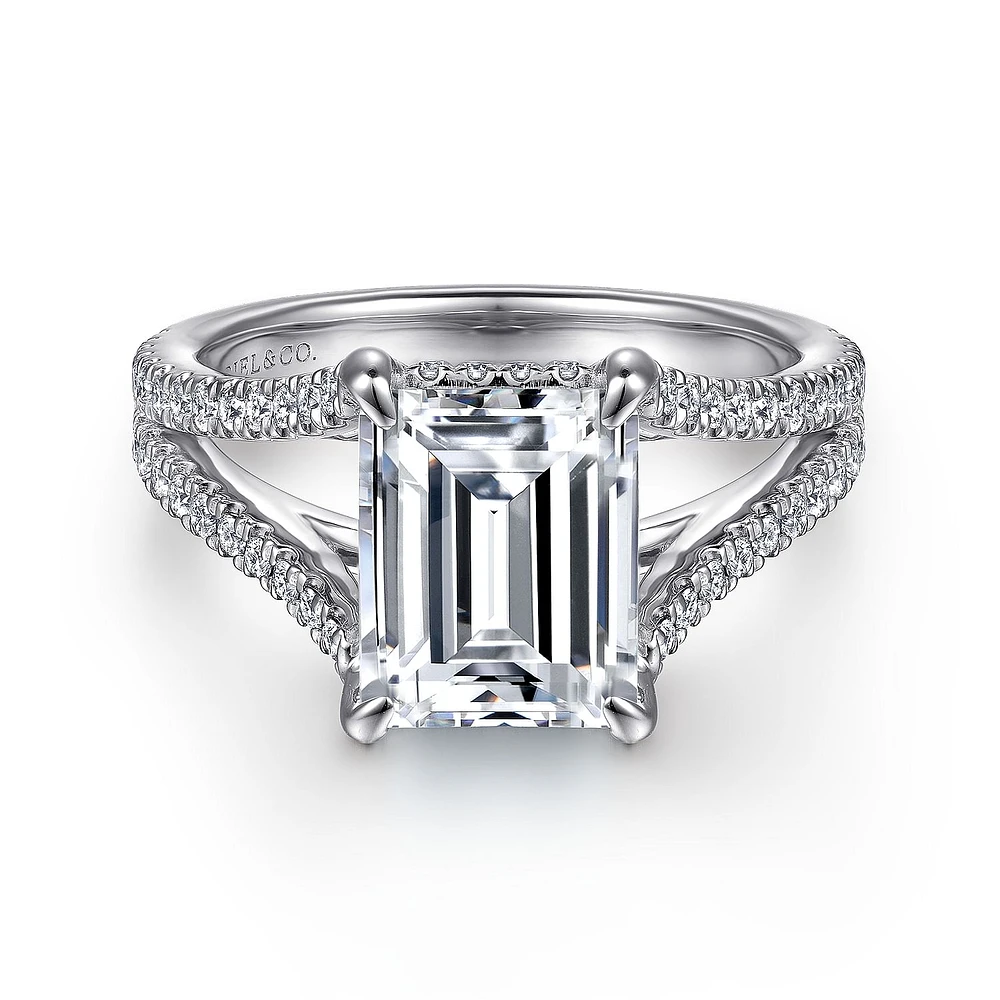 Gabriel & Co 9X7 Engagement Ring 14K White Gold Contemporary ER15729W44JJ