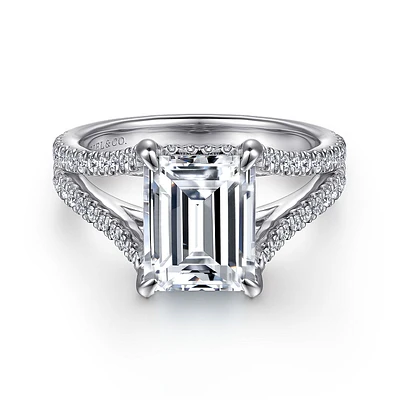 Gabriel & Co 9X7 Engagement Ring 14K White Gold Contemporary ER15729W44JJ