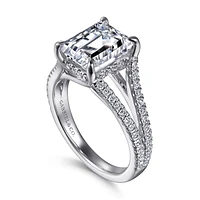Gabriel & Co 9X7 Engagement Ring 14K White Gold Contemporary ER15729W44JJ