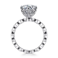 Gabriel & Co 8 Engagement Ring 14K White Gold Victorian ER15735W44JJ