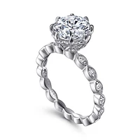 Gabriel & Co 8 Engagement Ring 14K White Gold Victorian ER15735W44JJ