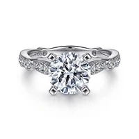 Gabriel & Co 8 Engagement Ring 14K White Gold Victorian ER15737W44JJ