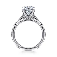 Gabriel & Co 8 Engagement Ring 14K White Gold Victorian ER15737W44JJ