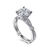 Gabriel & Co 8 Engagement Ring 14K White Gold Victorian ER15737W44JJ
