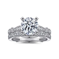 Gabriel & Co 8 Engagement Ring 14K White Gold Victorian ER15737W44JJ
