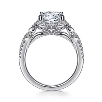 Gabriel & Co 8 Engagement Ring 14K White Gold Victorian ER15738W44JJ