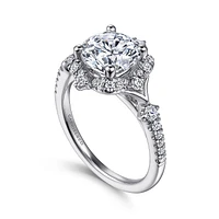 Gabriel & Co 8 Engagement Ring 14K White Gold Victorian ER15738W44JJ