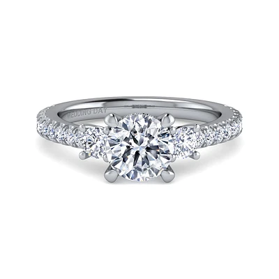 Gabriel & Co 7 Engagement Ring 14K White Gold Wedding Day ER15753R5W4JLG